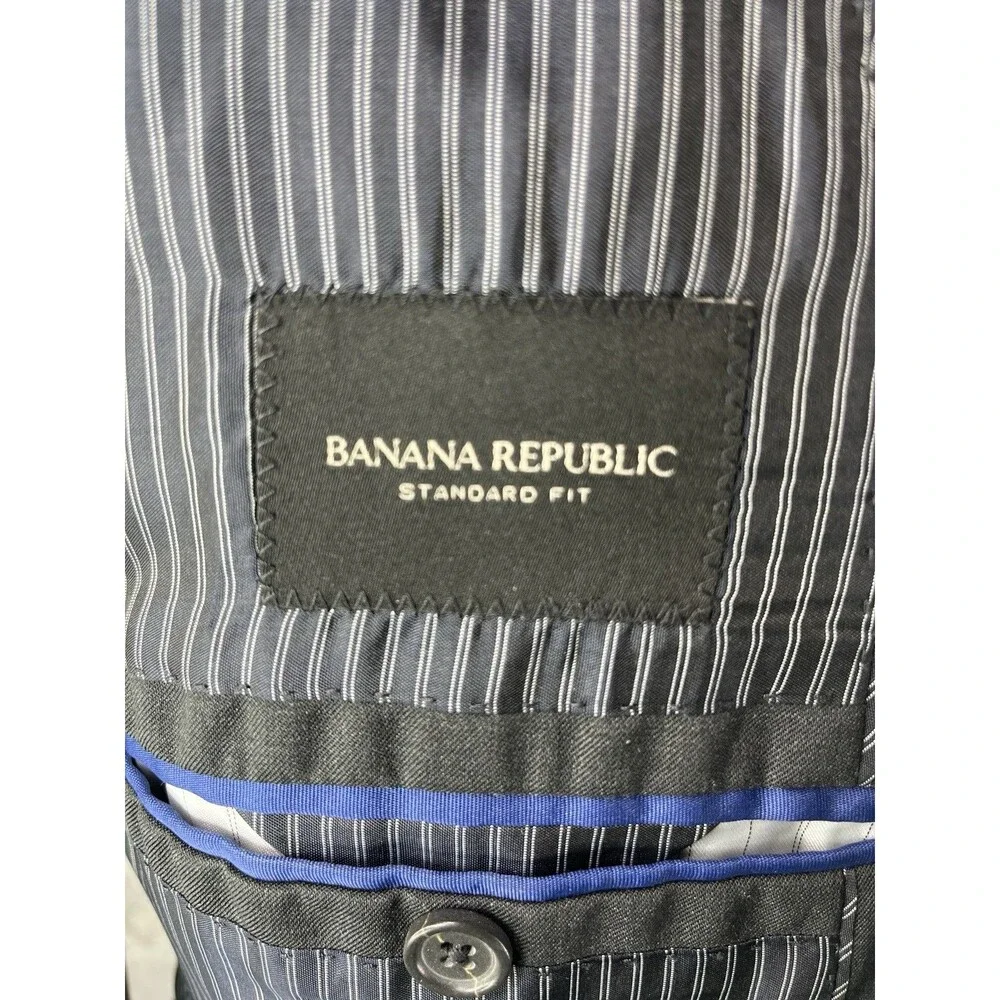 Banana Republic Standard Fit Suit Gray Supr 120s Marzotto Italian Wool 40S 36x27
